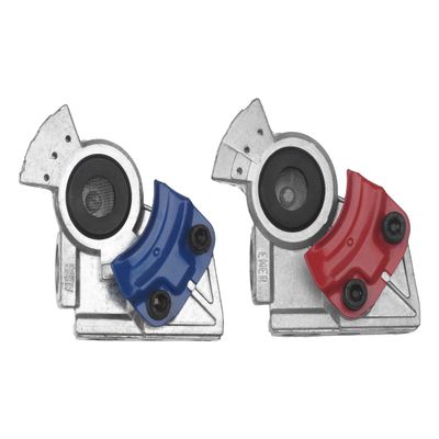 ROAD SUPERIOR TRUCK PARTS Pair of 37 Degree Screened Angled Service and Emergency Gladhands