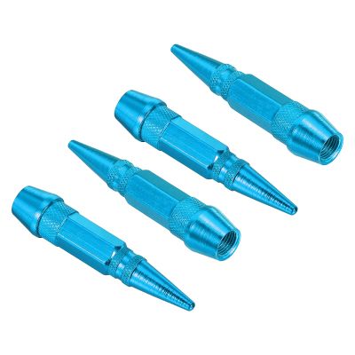 PATIKIL Spiked Shape Tire Valve Stem Caps Aluminum Alloy 60MM Sky Blue 4Pcs