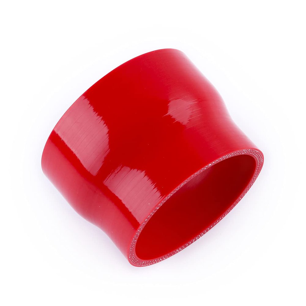 XAJINGSU Straight Reducer Coupler, Length 3" (76mm), 4-Ply, General Automotive Silicone Hose, Turbo/Intercooler/Intake Piping (Red, 2.75''-3'' (70mm-76mm))