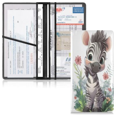 UMIRIKO Cute Zebra Flower Car Registration and Insurance Holder Vehicle Glove Box Organizer Car Accessories Wallet Case for Women Men 202b9220
