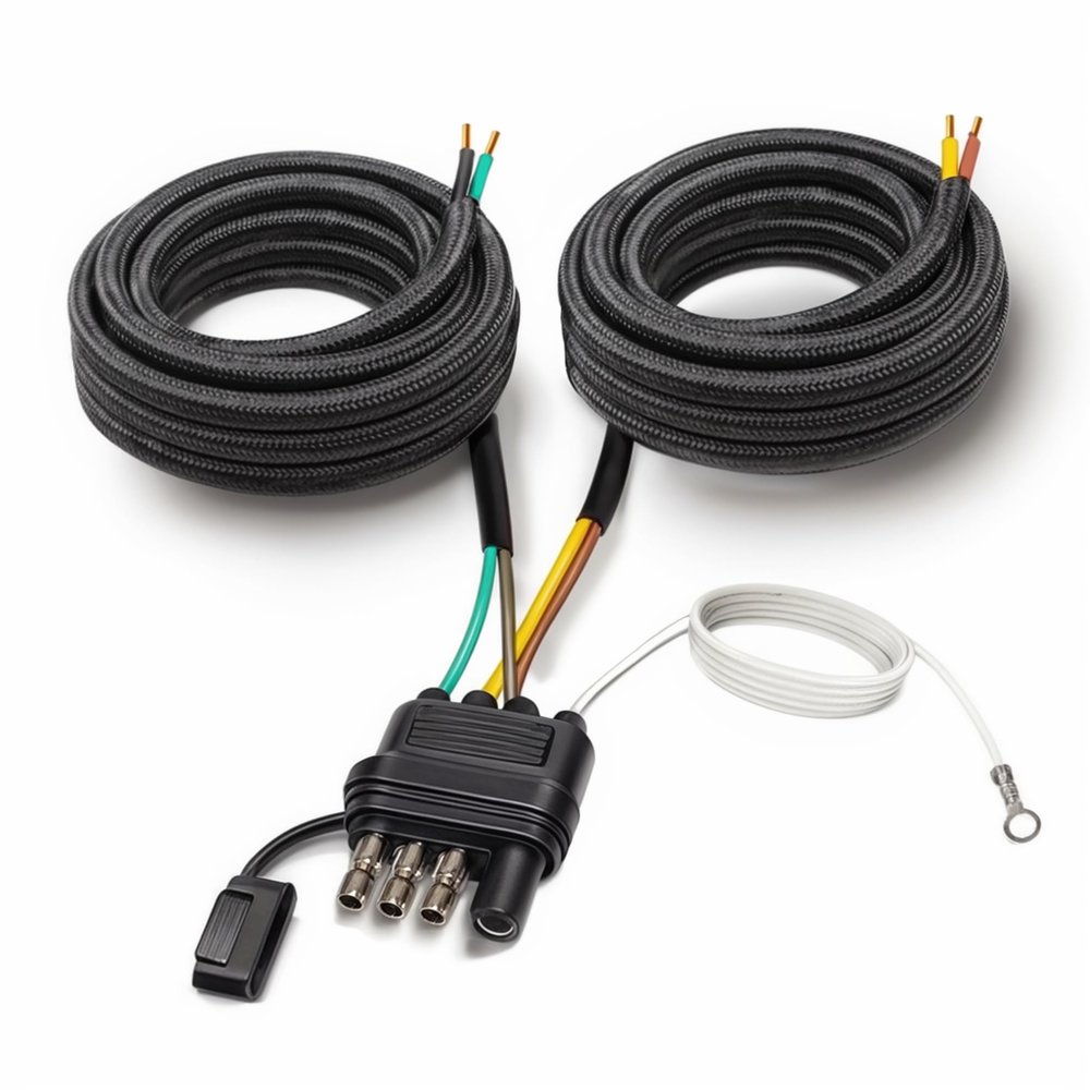 32FT Trailer Wiring Harness Kit, 4 Pin 5 Wire Trailer Wiring Harness