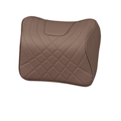 EQALIMVEL Car Pillow Car Headrest Pillow Set Sewing Leather Lumbar Waist Support Memory Foam Fit for Seat Neck Protctive Cushion Accessories Car Neck Pillow(B)