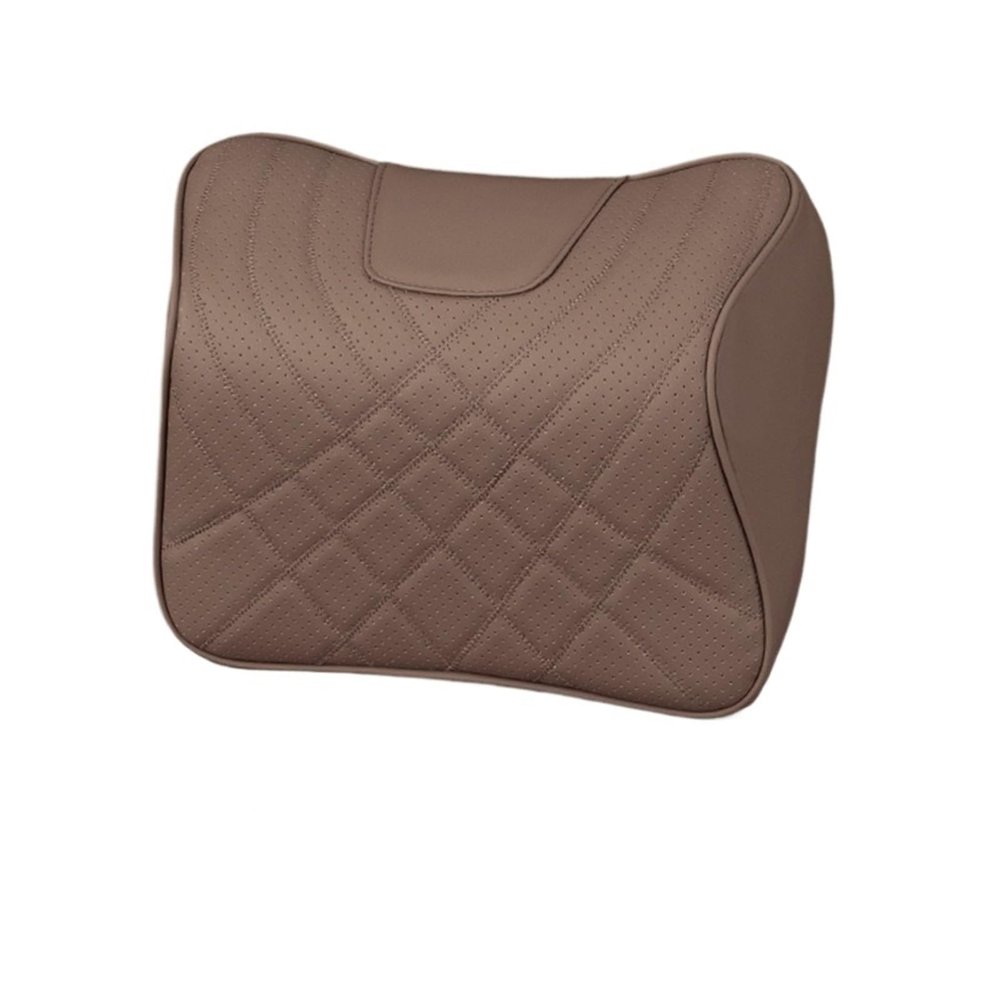 EQALIMVEL Car Pillow Car Headrest Pillow Set Sewing Leather Lumbar Waist Support Memory Foam Fit for Seat Neck Protctive Cushion Accessories Car Neck Pillow(B)