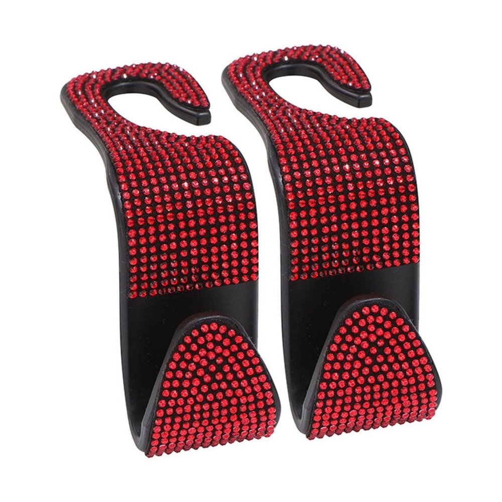 AKEIE Bling Bling Storage Hooks Car Interior Accessories for Hanging Bags, Preventing Toppling and Leaking,Red