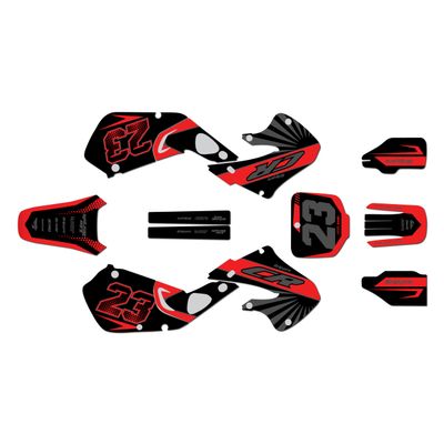 Kalair GFX Graphics Kit for Honda CR125 (1998-1999) and CR250 (1997-1999) FH Series Red-Shift 16 Mil - On/Off the Road - Dirt pit bike motorcycle sticker, dirtbike racing decal motocross no-plastics