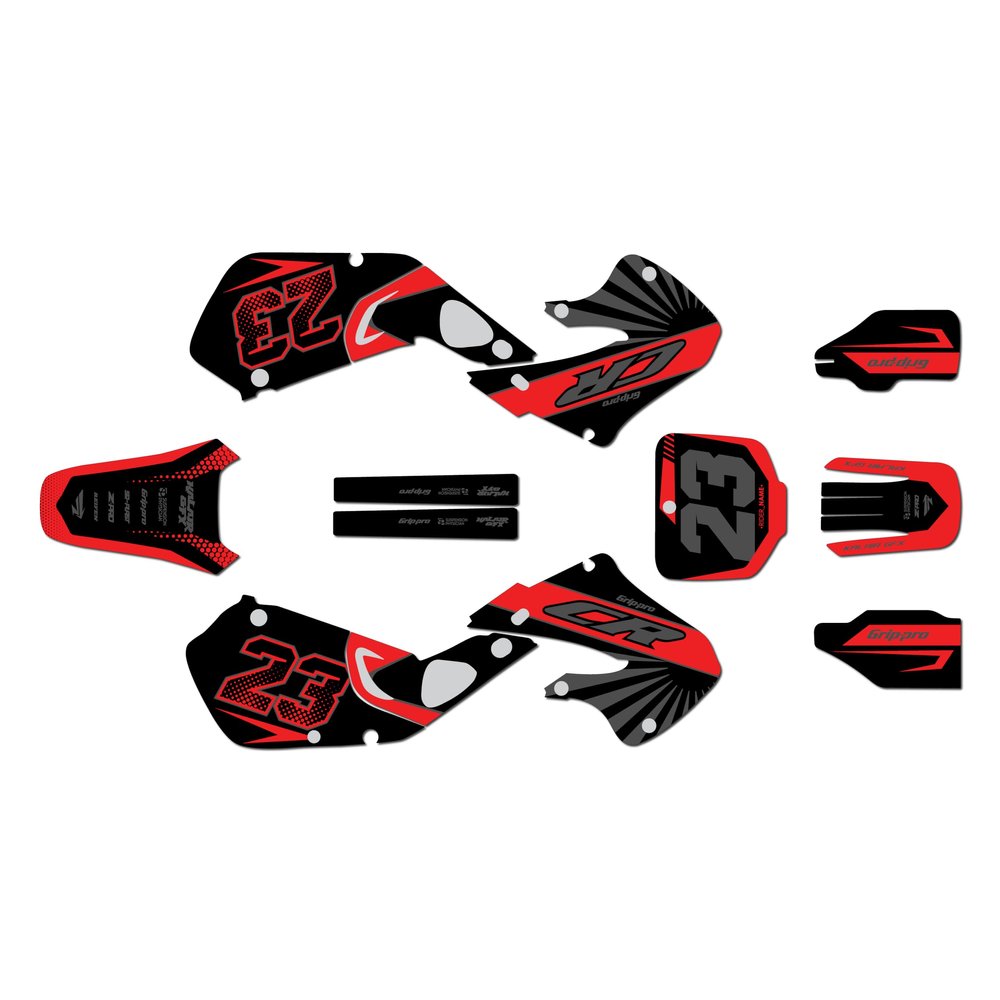 Kalair GFX Graphics Kit for Honda CR125 (1998-1999) and CR250 (1997-1999) FH Series Red-Shift 16 Mil - On/Off the Road - Dirt pit bike motorcycle sticker, dirtbike racing decal motocross no-plastics