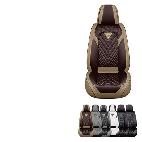 YQYW Car Seat Covers Fit for Lincoln Navigator 2000-2025,5 Seat Comfort Non-Slip Seat Cover Airbag Compatible,Waterproof Leather Seat Covers(Standard 5 Seat,Beige Coffee)