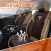 YQYW Car Seat Covers Fit for Lincoln Navigator 2000-2025,5 Seat Comfort Non-Slip Seat Cover Airbag Compatible,Waterproof Leather Seat Covers(Standard 5 Seat,Beige Coffee) view 2
