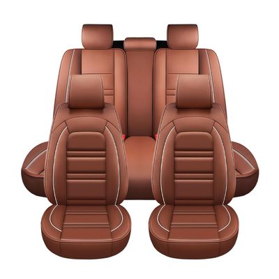 PACKMACH Seat Covers for Kia Sorento 2003-2025 | 5-Seats Leather Seat Covers, Easy to Install Automotive Seat Covers Full Set (Full Set, Coffee)