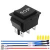 MKBKLLJY 1Pcs Momentary Motor Polarity Reverse Rocker Switch Black DC 20A 12V DPDT 6Pin 3Position (ON)-Off-(ON) 16A 250V AC/20A 125V AC Automatic Reset Switch with Jumper Wires Wiring Cap for Boat view 1