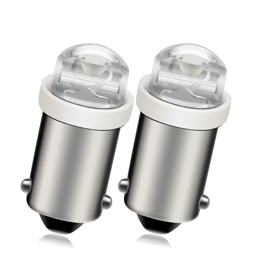 Ruiansion BA9S LED License Plate Light Yellow 6-12V 100lm Bulb Cob Chip Suitable for Car Interior Dome Map License Plate Glove Box Lights (Red, 2PCS)