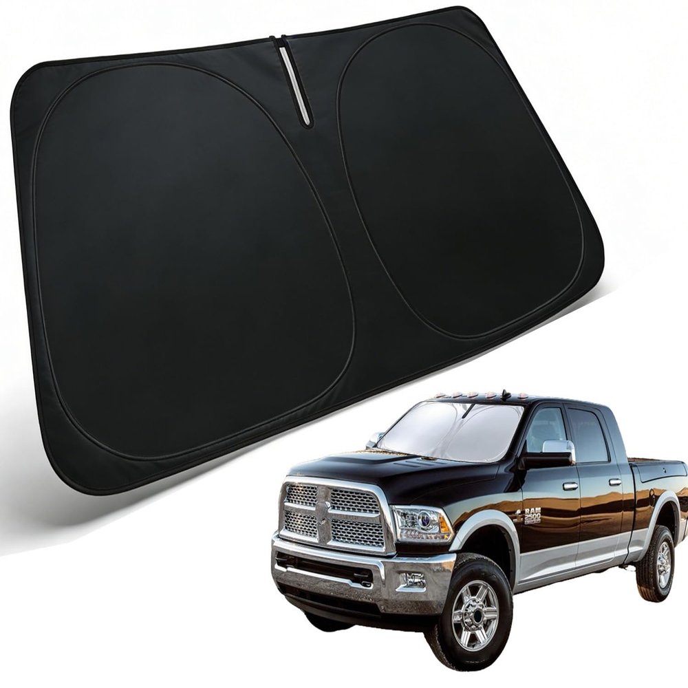 PAIMOHO Windshield Sun Shade for Dodge RAM 2500 3500 2010-2026, Car Window Sun Visor & Heat Shield Accessories | 240T Blocks Sun Rays Sunshade