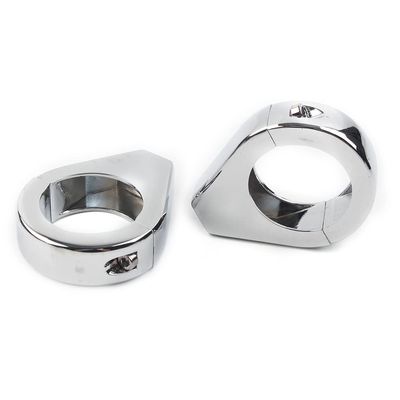 Rbanna1 39mm 2pcs Fork Clamp Turn signal Clamps for Harley For Softail Mount Bracket, Chrome