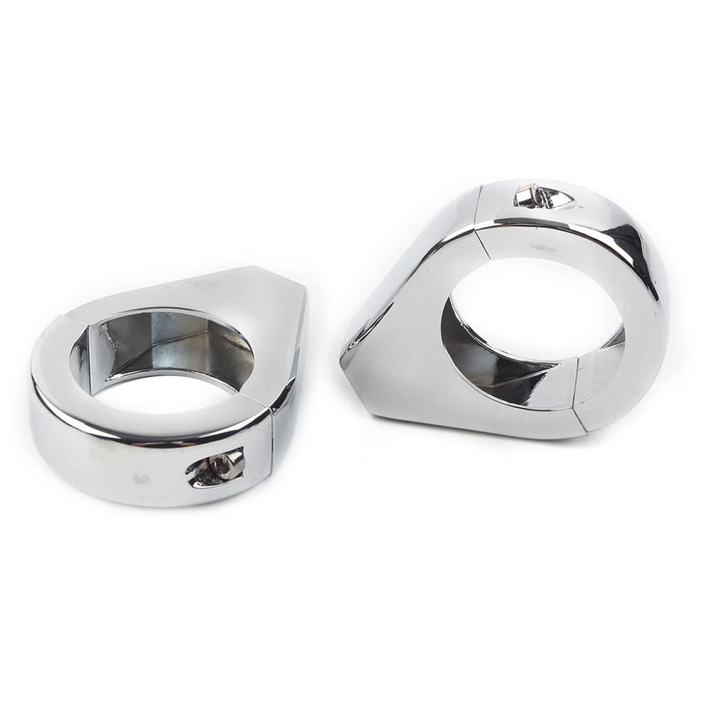 Rbanna1 39mm 2pcs Fork Clamp Turn signal Clamps for Harley For Softail Mount Bracket, Chrome