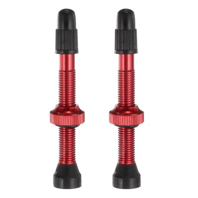 HARFINGTON 2pcs Tubeless Valve Stems 48mm Aluminum Alloy Tubeless Valve Super Light No Leak Durable Valve Stem Caps Multiple Color & Size Fit Most Bicycle Tubeless Rims Pair, Red