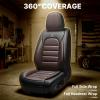 YWZQ Full Set Car Seat Covers for Lincoln Mark LT 2006-2008, Waterproof Stain-Resistant Seat Cover, Premium Nappa Leather Seat Protectors with Storage Pockets(Luxury 5 Seats/Black&Coffee) view 2