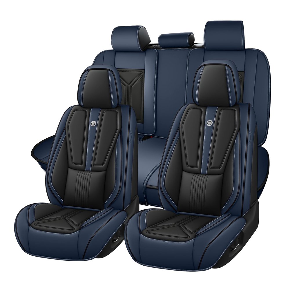 BYXN Car Seat Covers for Honda Fit 2007-2020 Full Seat Cover-Black&Blue