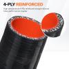 BEIJIULI 3" ID Straight Silicone Hump Coupler Hose with Stainless T-Bolt Clamp,4 Layers Reinforced,Thickness(5mm),Length 4 inch for Pipes Connecting view 2