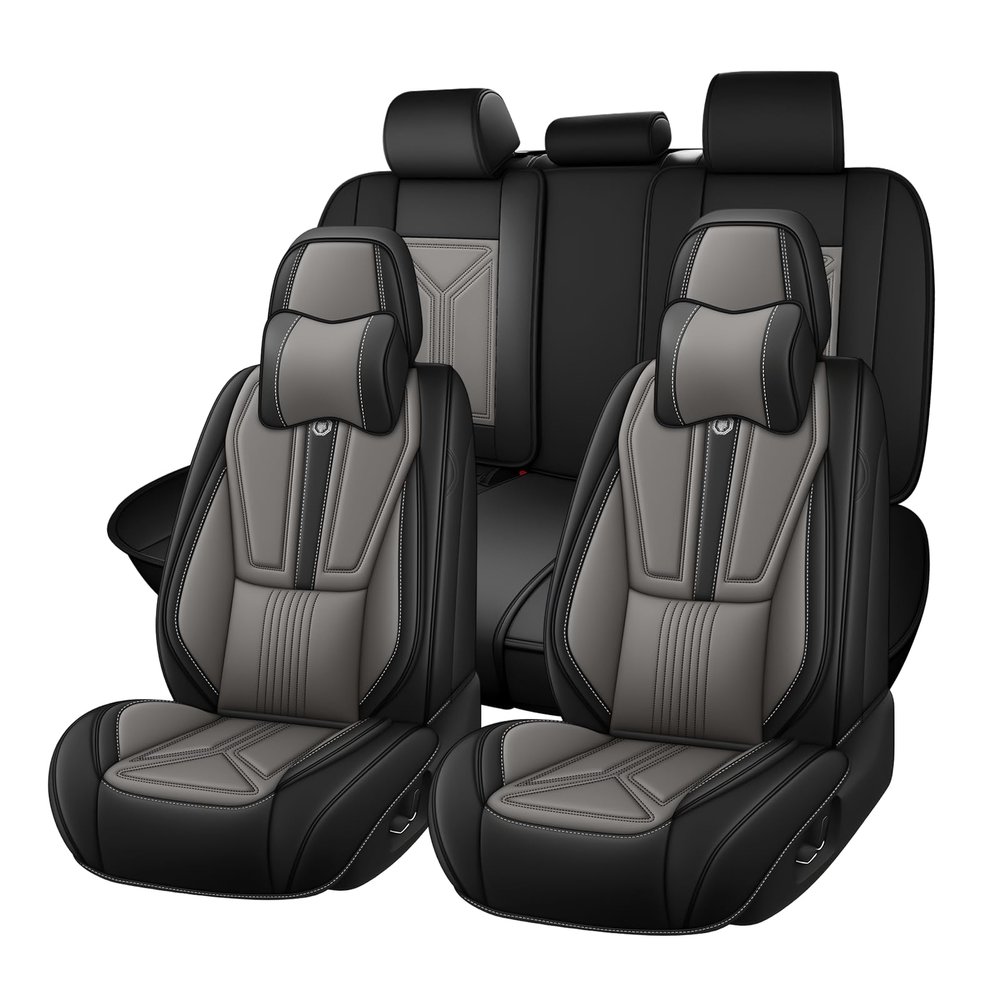 Car Seat Covers for Hyundai Santa Fe 2001-2024 Full Seat Cover-Black&Gray
