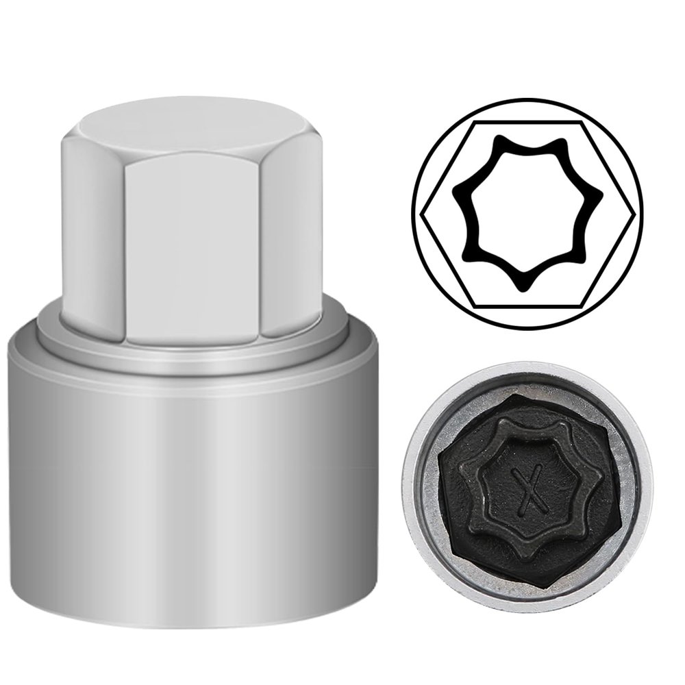 JEUCLEL X Wheel Locking Nut Key Compatible with Audi Series, (Socket OD 27mm - ID 25mm), Wheel Lock Nut Socket Adapter, Wheel Anti-Theft Lug Nut Removal Tool, Anti-Theft Screw Remover