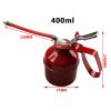 Gsycle 400 Ml Manual Oiler Can, Iron Red Lever Style Lubrication Oiling Can Flexible Hose Oil Can Pump Oil Squirt Can with Flexible Hose for Lubrication Needs (400ml) view 3