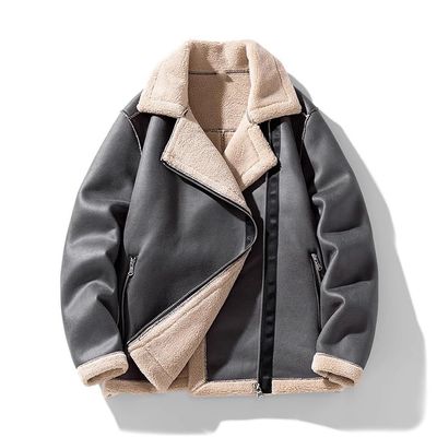 YMGSCC Motorcycle Jacket, Men's Winter Jacket, Lamb Cashmere(M Code)
