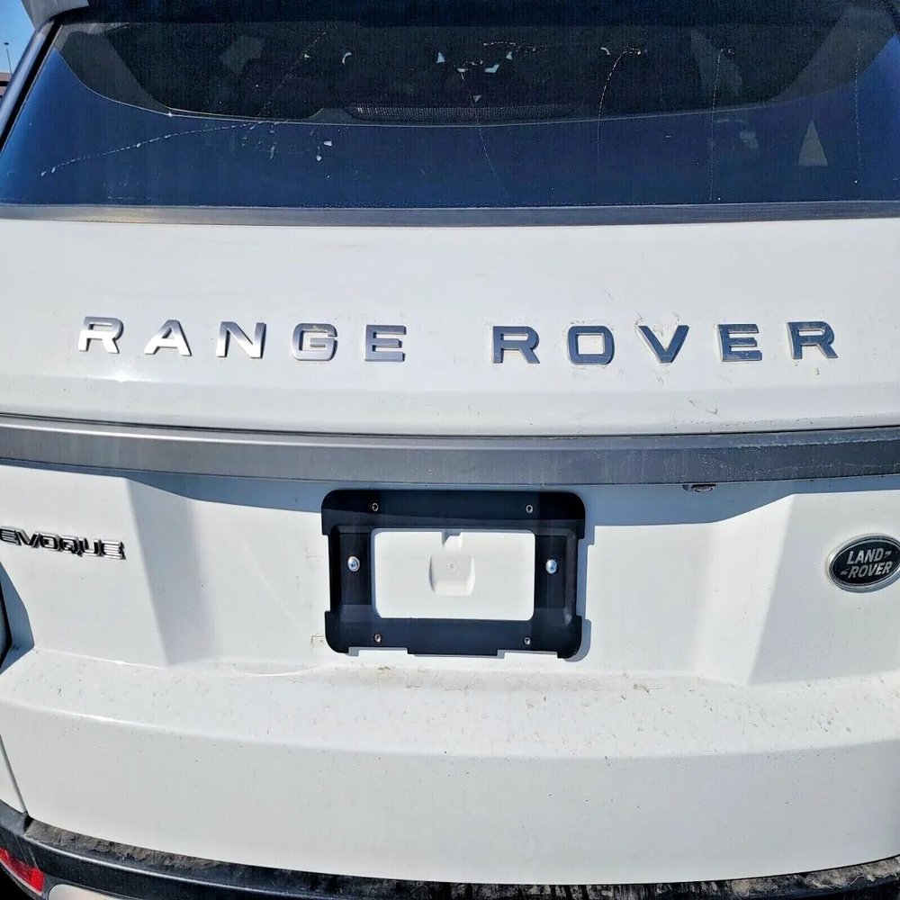 Rear License Plate Mount Frame Tag Bracket for Land Rover Range Rover Evoque 20122019 Holder Set with (x4) Bolts & (x2) Screws Relocator Adapter Tailgate Trunk Lid Mounting Kit, Plate Holders