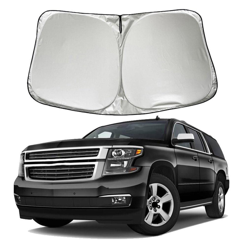 SZYUCHEN Car Windshield Sun Shade Sunshade Compatible with Chevy Chevrolet Tahoe Suburban Z71 Premier High Country RST LT LS 2015-2020 Accessories, Foldable Car Front Window Sun Shield Visor