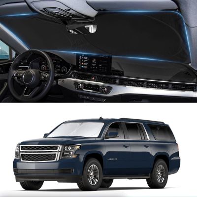Sunshade for Suburban Windshield Sun Shade Custom Fit 2015-2020 Chevy Chevrolet Suburban Accessories Foldable Front Window Shield Cover Sun Visor Protector Block UV Rays Keep Car Cooler