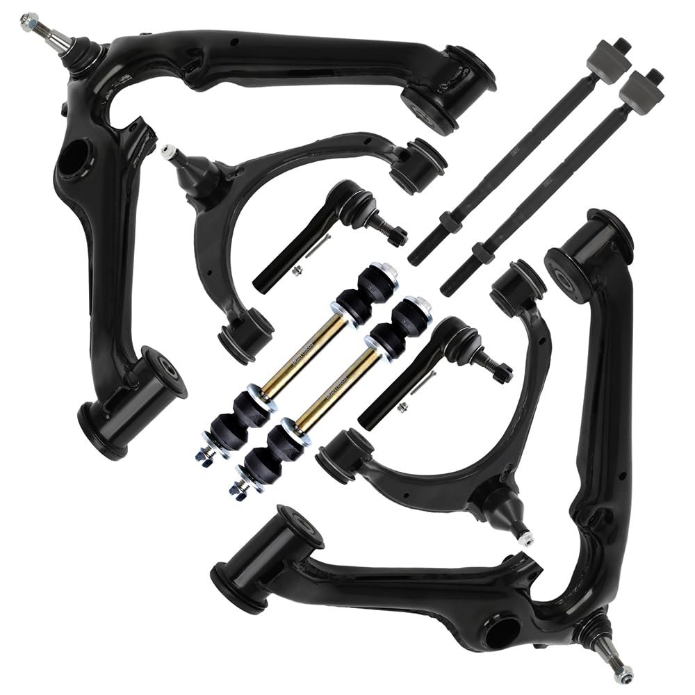10PCS ASTOU Front Suspension Kit fit for 2015-2020 for Cadillac Escalade 2014-2018 for Chevrolet Cheyenne/Silverado 1500 2015-2020 for Chevrolet Suburban Upper Lower Control Arm Tie Rod End Sway Bar