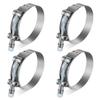 Auto Dynasty T-Bolt Hose Clamps for 2.5" ID, Pack of 4 Stainless Steel Turbo Intake Intercooler Clamps, Working Range 2.6"-3" Hose ID, Polished/Zinc Plated Silver view 1