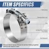Auto Dynasty T-Bolt Hose Clamps for 2.5" ID, Pack of 4 Stainless Steel Turbo Intake Intercooler Clamps, Working Range 2.6"-3" Hose ID, Polished/Zinc Plated Silver view 2