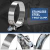 Auto Dynasty T-Bolt Hose Clamps for 2.5" ID, Pack of 4 Stainless Steel Turbo Intake Intercooler Clamps, Working Range 2.6"-3" Hose ID, Polished/Zinc Plated Silver view 4
