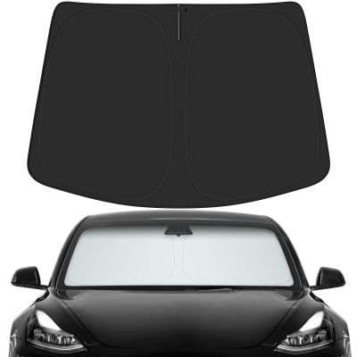 PeakPurit Car Windshield Sun Shade for Tesla 2016-2026 Model 3 Highland Accessories (OEM Design) Reflective Foldable Heat Insulation Sunshade for Ultimate Protection