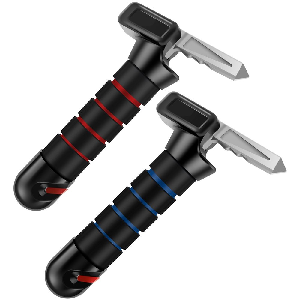 1/2 Pcs Car Handle Cane Stainless Steel Car Door Handle for Elderly Multifunctional Car Handle Assist Portable Car Door Latch Handle for Seniors and Handicapped ZJMCAJY(Blue -red)