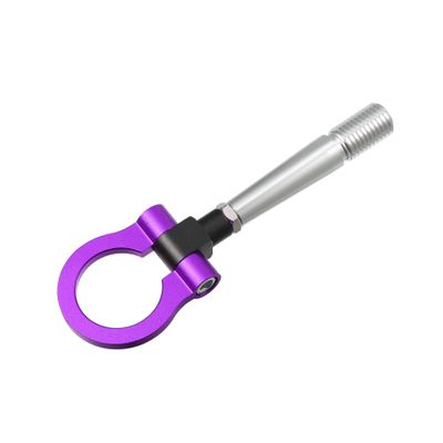 Hihaha Purple Aluminum Alloy Round Front Rear Bumper Trailer Ring Eye Towing Tow Hook Screw for Nissan GTR R35 2009-up Durable Material