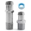 Chrome Steel Heater Hose Fittings 3/4" Water Pump 5/8" Intake for Chevy SBC BBC Engines 283 305 307 327 350 400 view 1