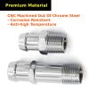 Chrome Steel Heater Hose Fittings 3/4" Water Pump 5/8" Intake for Chevy SBC BBC Engines 283 305 307 327 350 400 view 2