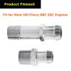 Chrome Steel Heater Hose Fittings 3/4" Water Pump 5/8" Intake for Chevy SBC BBC Engines 283 305 307 327 350 400 view 4