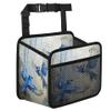 HISQSTUU Blue Flying Birds Car Backseat Organizer PU Leather Automotive Back Seat Storage Bag Universal Hanging Garbage Box Travel Accessories Foldable view 1