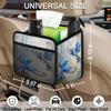 HISQSTUU Blue Flying Birds Car Backseat Organizer PU Leather Automotive Back Seat Storage Bag Universal Hanging Garbage Box Travel Accessories Foldable view 3