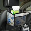 HISQSTUU Blue Flying Birds Car Backseat Organizer PU Leather Automotive Back Seat Storage Bag Universal Hanging Garbage Box Travel Accessories Foldable view 4