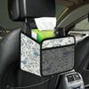 HISQSTUU Watercolor Birds Blueberries Car Backseat Organizer PU Leather Automotive Back Seat Storage Bag Universal Hanging Garbage Box Travel Accessories Foldable view 4