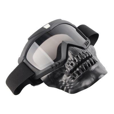Motorcycle Helmet Goggles with Detachable Mask Outdoor Sports Gray (Gray)