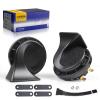 FARBIN Car Horn 12V Compact Motorcycle Horn Super Loud High Low Daul Tone Waterproof Snail Horns for Trucks Trains Cars Pickup Lorries (Black) view 1