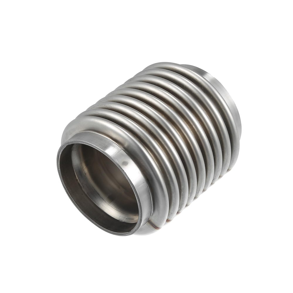 HEROFFIX Car Exhaust Flexible Pipe, 63.5x100mm 2.5"x3.94" Exhaust Flex Connector Pipes Bellows Universal for Car Durable Stainless Steel Silver Tone Replace Parts