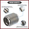 HEROFFIX Car Exhaust Flexible Pipe, 63.5x100mm 2.5"x3.94" Exhaust Flex Connector Pipes Bellows Universal for Car Durable Stainless Steel Silver Tone Replace Parts view 3