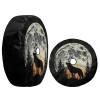 Foruidea Full Moon Wolf Spare Tire Cover with Backup Camera Hole Wheel Tire Cover Fit Trailer, RV, SUV and Many Vehicle 15inch view 3