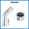 A ABSOPRO 76mm 3" OD 4" 100mm Leg Length Universal Car Aluminum Alloy Tube Intercooler Pipe 45 Degree Bend Elbow Air Intake Joiners Tubing - Pack of 1 Item Replacement view 4