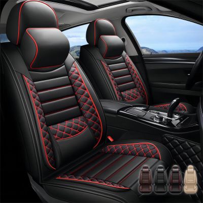 Front Seat Covers for Lexus GS 400, 2PCs Premium Nappa Leather Car Seat Cover Front Set Fit Lexus GS400 1998-2000,Waterproof Seat Protector, Airbag Compatible Auto Seat Cover(Black&Red,Pillows)